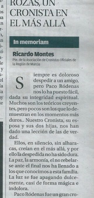 PACO RÓDENAS, IN MEMORIAM